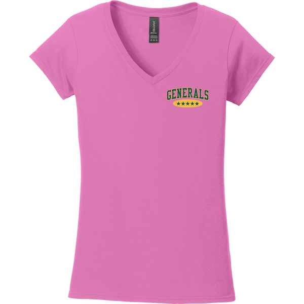 Red Bank Generals Softstyle Ladies Fit V-Neck T-Shirt