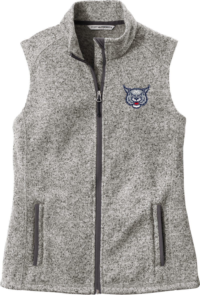 CT Bobcats Ladies Sweater Fleece Vest