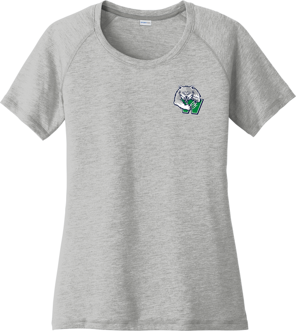 Woodbridge Wolfpack Ladies PosiCharge Tri-Blend Wicking Scoop Neck Raglan Tee